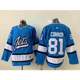 NHL Jets 81 Kyle Connor Blue New Alternate Adidas Men Jersey