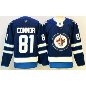 NHL Jets 81 Kyle Connor Blue New Men Jersey
