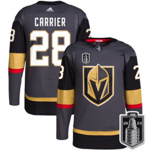 NHL Knights 28 William Carrier Gray 2023 Stanley Cup Final Adidas Men Jersey