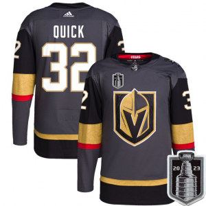 NHL Knights 32 Jonathan Quick Gray 2023 Stanley Cup Final Adidas Men Jersey