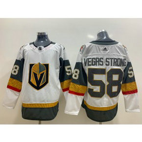 NHL Knights 58 Vegas Strong White Adidas Men Jersey