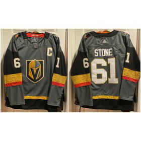 NHL Knights 61 Mike Stone Grey Adidas Men Jersey with C Patch