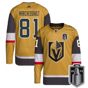 NHL Knights 81 Jonathan Marchessault Gold 2023 Stanley Cup Final Adidas Men Jersey