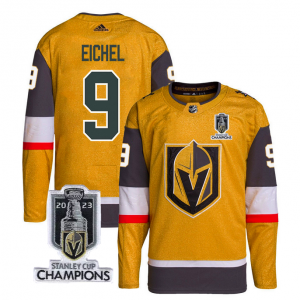 NHL Knights 9 Jack Eichel Gold 2023 Stanley Cup Champions Adidas Men Jersey