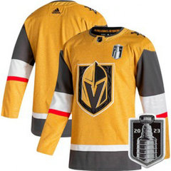 NHL Knights Blank Gold 2023 Stanley Cup Final Adidas Men Jersey
