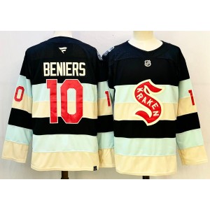 NHL Kraken 10 Beniers Black New Men Jersey