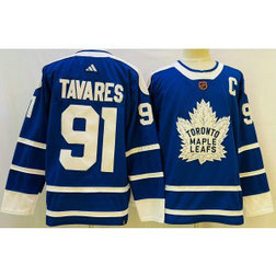 NHL Leafs 91 John Tavares Blue 2022-23 Retro Adidad Men Jersey