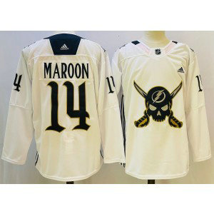NHL Lightning 14 Pat Maroon White 2023 Retro Adidas Men Jersey