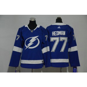 NHL Lightning 77 Victor Hedman Blue Adidas Women Jersey