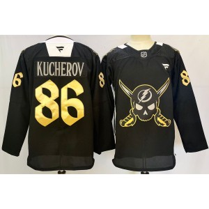 NHL Lightning 86 Nikita Kucherov Black 2024 New Fanatics Men Jersey