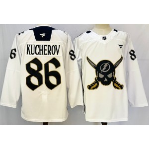NHL Lightning 86 Nikita Kucherov White 2024 New Fanatics Men Jersey