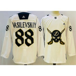 NHL Lightning 88 Andrei Vasilevskiy White 2023 Retro Adidas Men Jersey