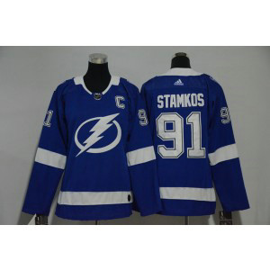 NHL Lightning 91 Steven Stamkos Blue Adidas Women Jersey