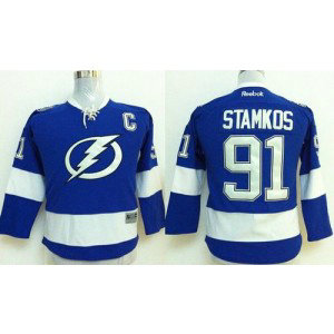 NHL Lightning 91 Steven Stamkos Royal Blue Youth Jersey