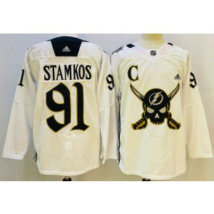 NHL Lightning 91 Steven Stamkos White 2023 Retro Adidas Men Jersey