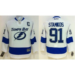NHL Lightning 91 Steven Stamkos White Youth Jersey