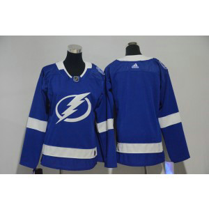 NHL Lightning Blank Blue Adidas Women Jersey