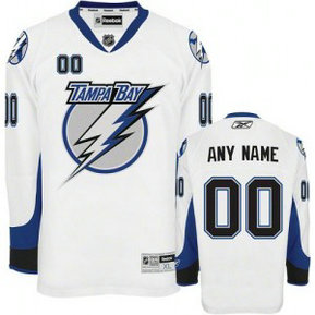 NHL Lightning White Customized Men Jersey