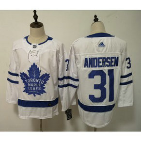 NHL Maple Leafs 31 Frederik Andersen White Adidas Men Jersey