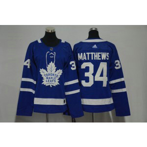 NHL Maple Leafs 34 Auston Matthews Blue Adidas Women Jersey