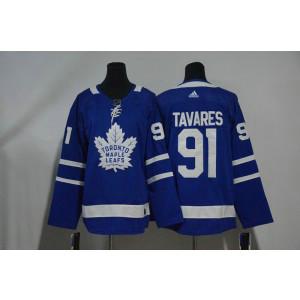NHL Maple Leafs 91 John Tavares Adidas Blue Women Jersey