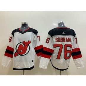 NHL New Jersey Devils 76 P.K. Subban White Adidas Men Jersey