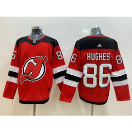 NHL New Jersey Devils 86 Jack Hughes Red Adidas Men Jersey