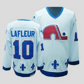 NHL Nordiques 10 Guy Lafleur White CCM Throwback Men Jersey