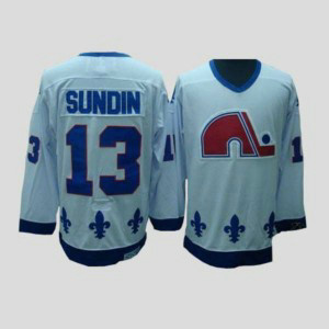NHL Nordiques 13 Mats Sundin White CCM Throwback Men Jersey