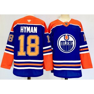 NHL Oiler 18 Zach Hyman Blue 2024 New Men Jersey