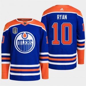 NHL Oilers 10 Derek Ryan Royal 2024 Stanley Cup Final Patch Adidas Men Jersey