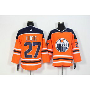 NHL Oilers 27 Milan Lucic Orange Adidas Men Jersey