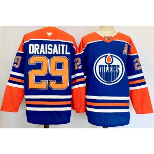 NHL Oilers 29 Leon Draisaitl Blue 2024 New Adidas Men Jersey