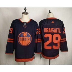 NHL Oilers 29 Leon Draisaitl Blue 50th anniversary Adidas Men Jersey