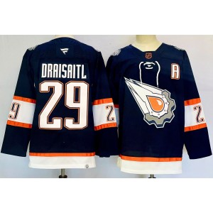 NHL Oilers 29 Leon Draisaitl Navy 2024 New Men Jersey