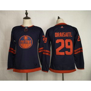 NHL Oilers 29 Leon Draisaitl Navy 50th anniversary Adidas Youth Jersey