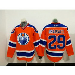 NHL Oilers 29 Leon Draisaitl Orange Alternate Men Jersey