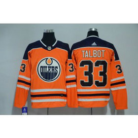 NHL Oilers 33 Cam Talbot Orange Adidas Men Jersey