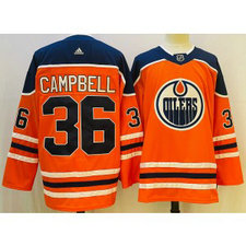 NHL Oilers 36 Campbell Orange Adidas Men Jersey