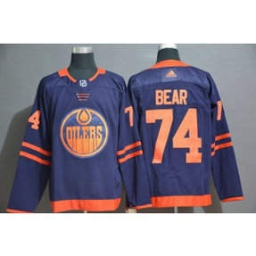 NHL Oilers 74 Ethan Bear Navy Adidas Men Jersey