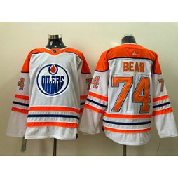 NHL Oilers 74 Ethan Bear White 2021 Adidas Men Jersey