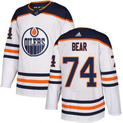 NHL Oilers 74 Ethan Bear White Adidas Men Jerseys