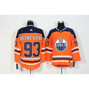 NHL Oilers 93 Ryan Nugent-Hopkins Orange Adidas Men Jersey