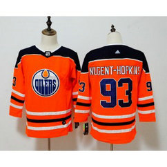 NHL Oilers 93 Ryan Nugent-Hopkins Orange Adidas Women Jersey