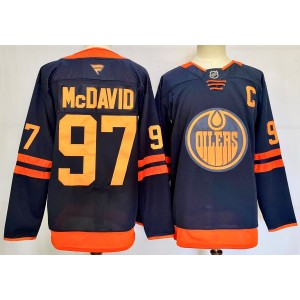 NHL Oilers 97 Connor McDavid Black 2024 New Fanatics Men Jersey