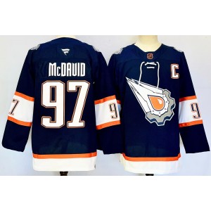 NHL Oilers 97 Connor McDavid Navy 2024 New Men Jersey