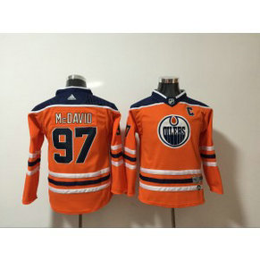NHL Oilers 97 Connor McDavid Orange Adidas Youth Jersey