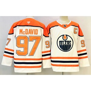 NHL Oilers 97 Connor McDavid Orange White New Men Jersey