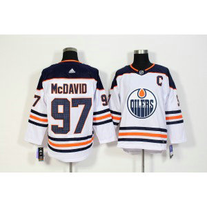 NHL Oilers 97 Connor McDavid White Adidas Men Jersey