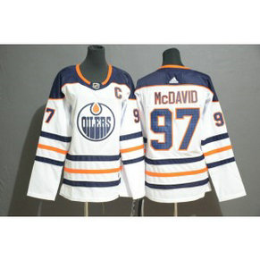 NHL Oilers 97 Connor McDavid White Adidas Women Jersey